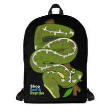 Load image into Gallery viewer, Shop Reef n Reptiles Emerald Boa Backpack